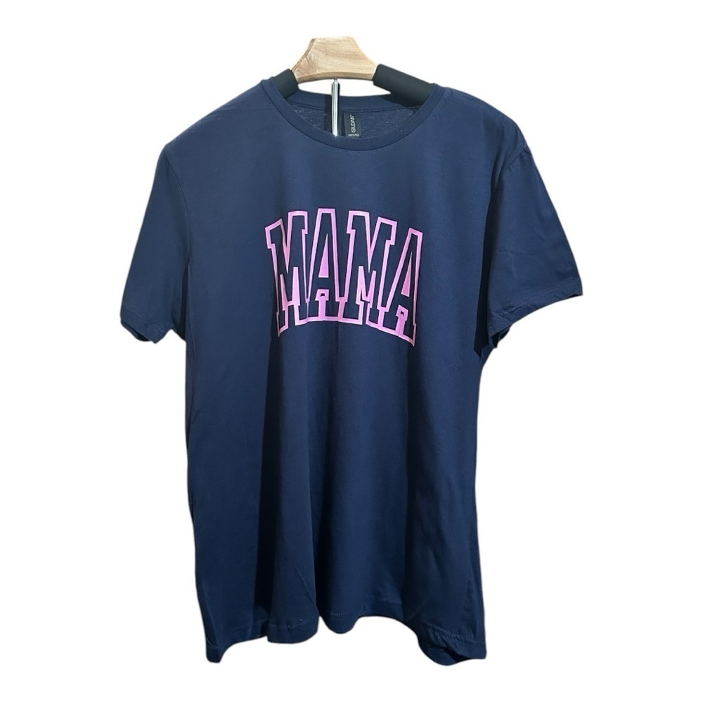 MAMA T-Shirt | Gildan Softstyle Women’s Fit | Navy with Pink Text | Size 2XL